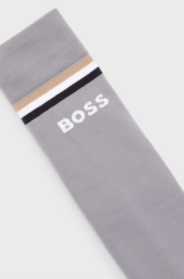 Reitsport-Socken mit Signature-Streifen und Logo, Grau