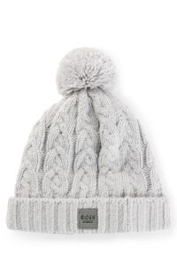 Equestrian lightweight bobble hat with fleece inner, Light Grey