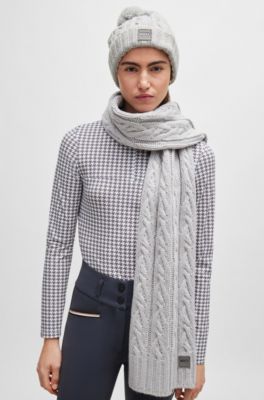 Equestrian lightweight bobble hat with fleece inner, Light Grey