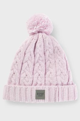 Equestrian lightweight bobble hat with fleece inner, Light Purple
