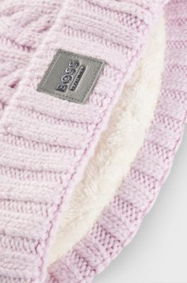 Equestrian lightweight bobble hat with fleece inner, Light Purple