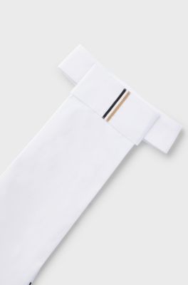 Equestrian one-piece plastron with signature stripe, White