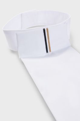 Equestrian one-piece plastron with signature stripe, White