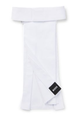 Equestrian one-piece plastron with signature stripe, White