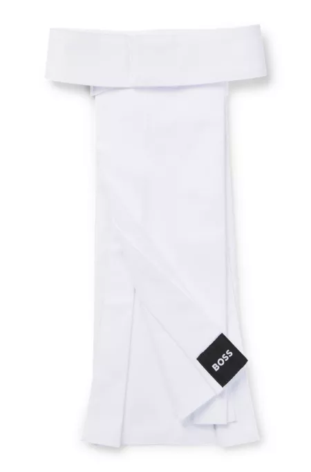Equestrian one-piece plastron with signature stripe