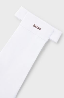 Equestrian one-piece plastron with glitter logo, White