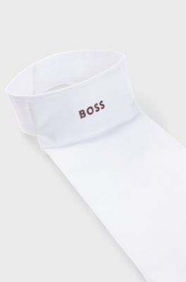 Plastron d&rsquo;&eacute;quitation une pi&egrave;ce avec logo brillant, Blanc