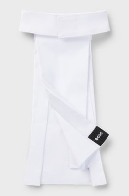 Plastron d&rsquo;&eacute;quitation une pi&egrave;ce avec logo brillant, Blanc