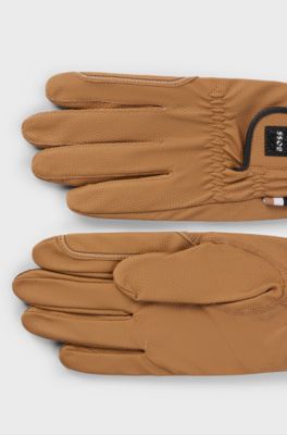 Equestrian riding gloves in faux leather, Brown