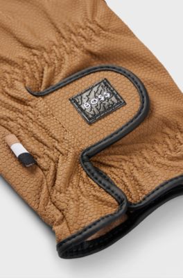 Equestrian riding gloves in faux leather, Brown