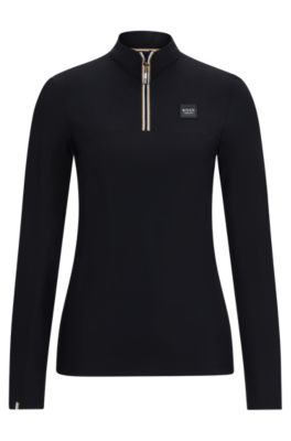 Equestrian show top in super-stretch fabric, Black