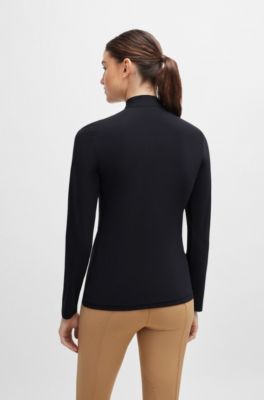 Equestrian show top in super-stretch fabric, Black