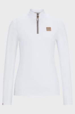 Equestrian show top in super-stretch fabric, White