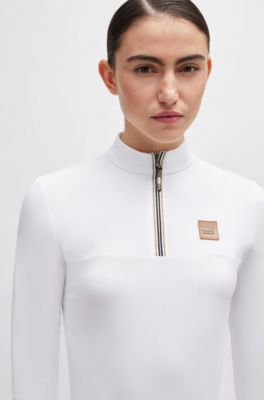 Equestrian show top in super-stretch fabric, White