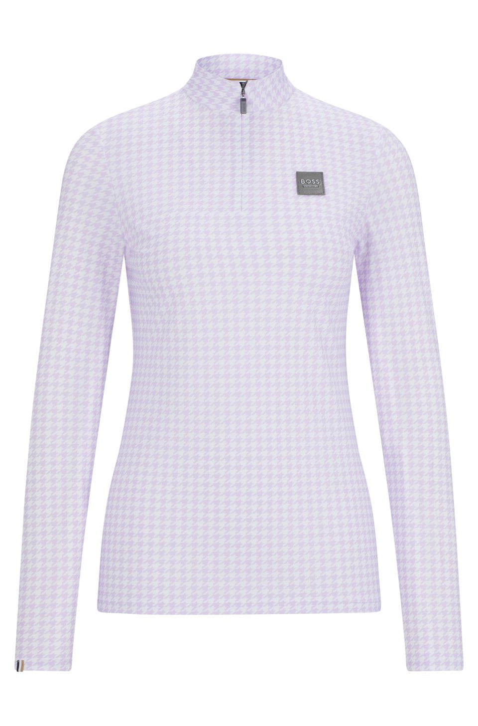 Equestrian zip-neck training top in breathable stretch fabric