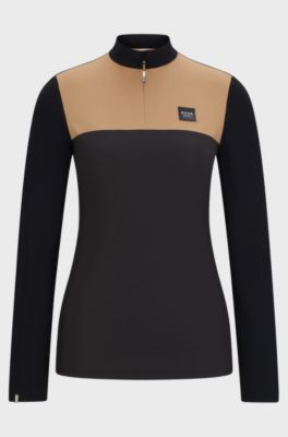 Equestrian training top in quick-drying fabric, Brown