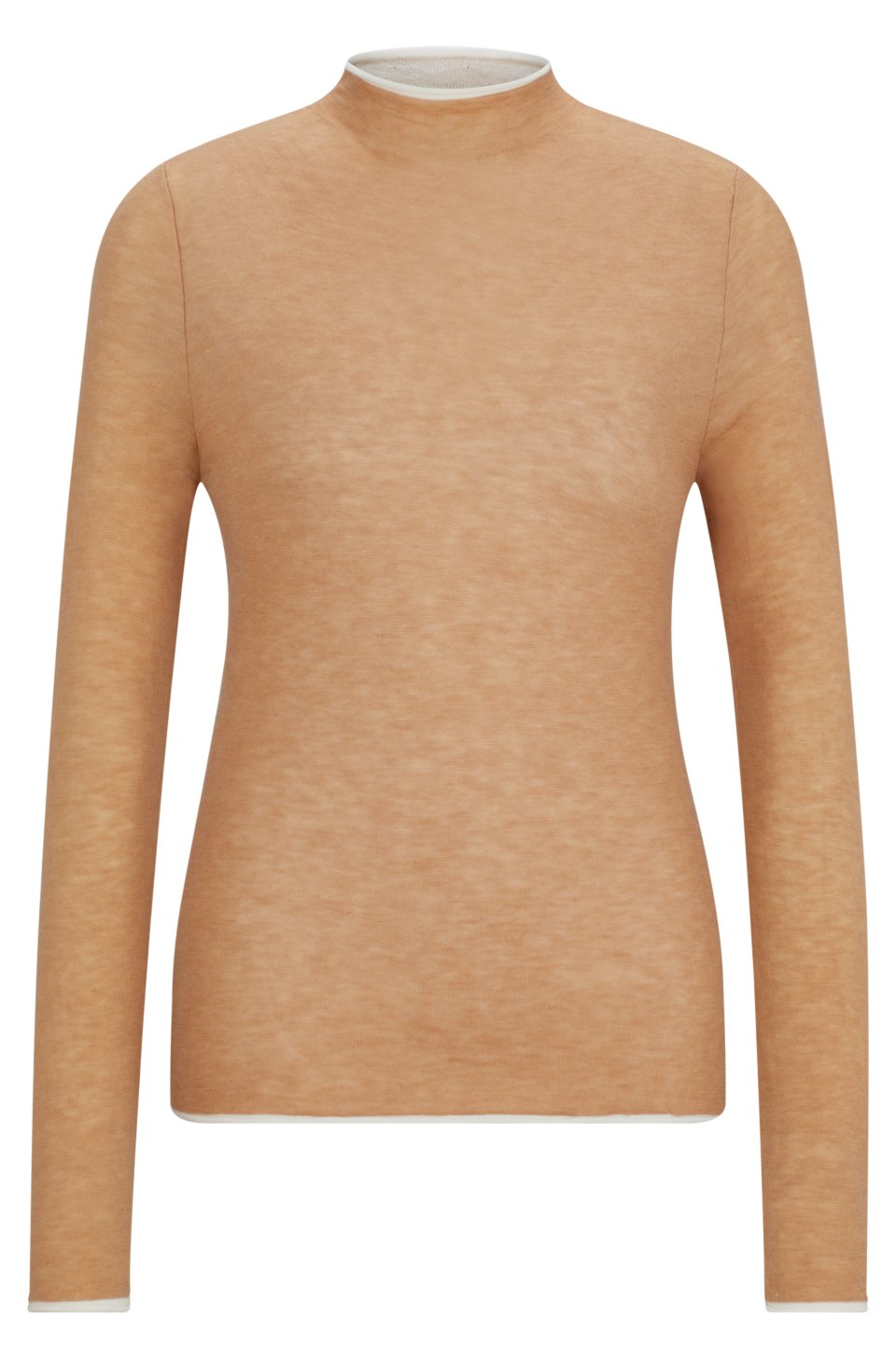 Equestrian soft-knit sweater with two-tone effect