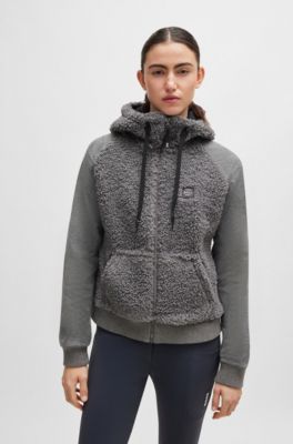 Equestrian hybrid hoodie with teddy body and hood, Grey