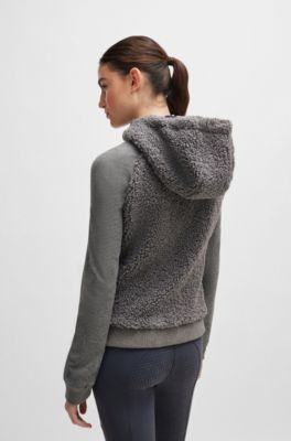 Equestrian hybrid hoodie with teddy body and hood, Grey