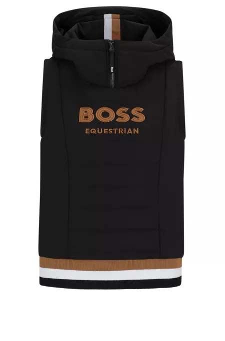 Equestrian sleeveless hoodie with embroidered logo