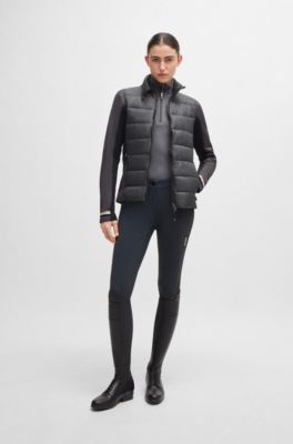 乗馬 ジップネックフリース ウルトラライトウエイト ファブリック, グレー