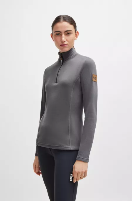 Equestrian zip-neck fleece in ultra-lightweight fabric