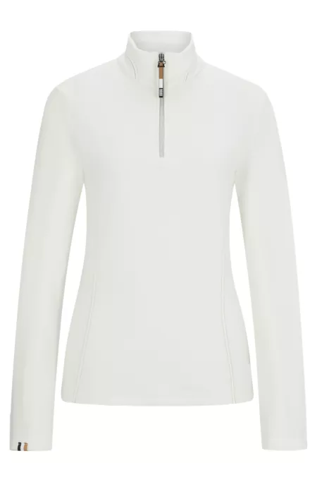Equestrian zip-neck fleece in ultra-lightweight fabric