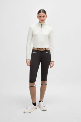 Reitsport-Fleece aus besonders leichtem Gewebe mit Rei&szlig;verschluss am Kragen, Wei&szlig;