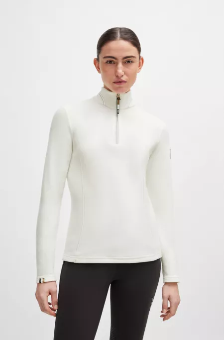 Equestrian zip-neck fleece in ultra-lightweight fabric