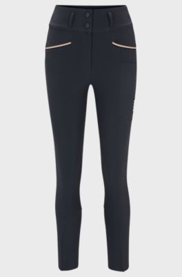 Equestrian high-waisted breeches with full grip, Grey