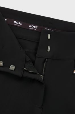 Equestrian high-waisted breeches with knee grip, Black