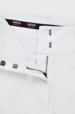 Equestrian high-waisted breeches with knee grip, White