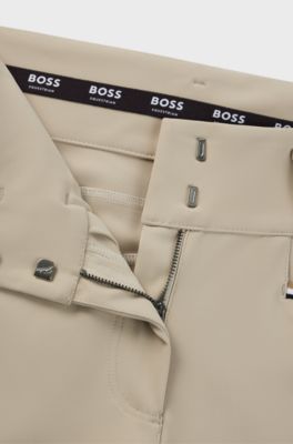 Equestrian high-waisted breeches with knee grip, Beige