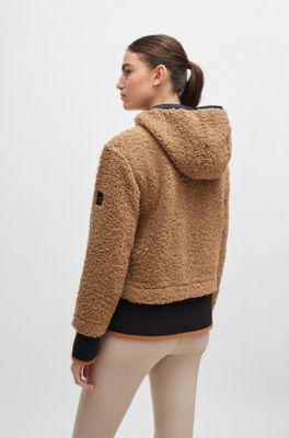 Equestrian hybrid hooded teddy jacket, Brown