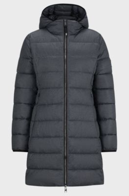 Equestrian waterproof hooded puffer jacket with adjustable zips, Silver