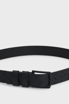 Equestrian belt in braided leather, Black