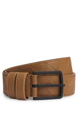 Cintur&oacute;n para equitaci&oacute;n de piel trenzada, Marr&oacute;n