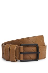 Equestrian belt in braided leather, Brown