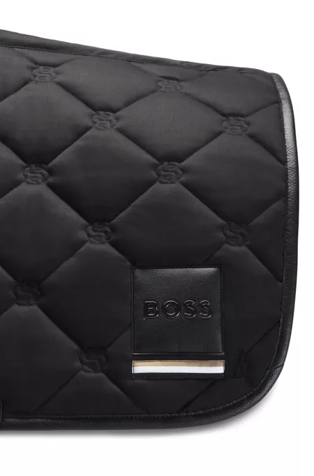 Equestrian jumping saddle pad with Double B monograms