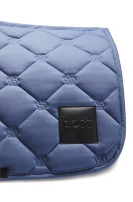 Tapis de selle d&rsquo;&eacute;quitation sp&eacute;cial saut d&rsquo;obstacle avec monogrammes Double&nbsp;B, bleu clair