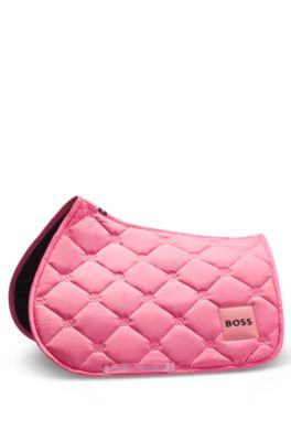 Equestrian jumping saddle pad with Double B monograms, Pink
