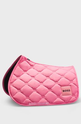 Equestrian jumping saddle pad with Double B monograms, Pink