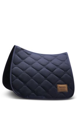 Equestrian dressage saddle pad with Double B monograms, Dark Blue