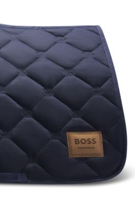 Equestrian dressage saddle pad with Double B monograms, Dark Blue