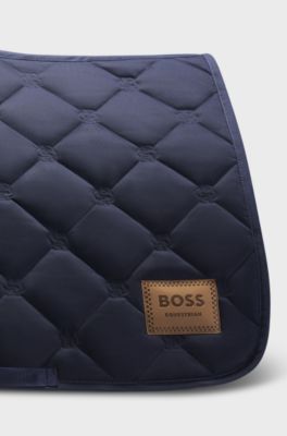 Equestrian dressage saddle pad with Double B monograms, Dark Blue