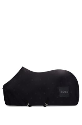 乗馬 フリースラグ Double Bモノグラム, ブラック