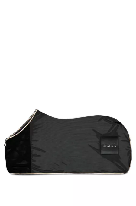 Couverture d’équitation anti-mouches en mesh avec patch logoté
