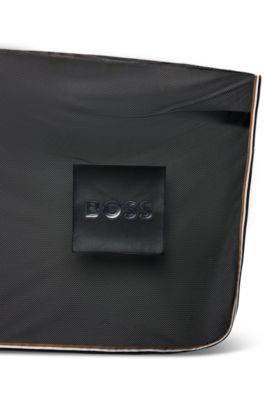 Reitsport-Fliegendecke aus Mesh mit Logo-Aufn&auml;her, Schwarz