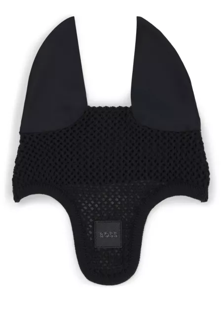 Bonnet pour cheval en crochet avec patch logoté