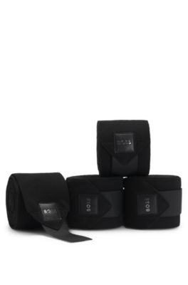 Equestrian bandages with riptape fastening, Black